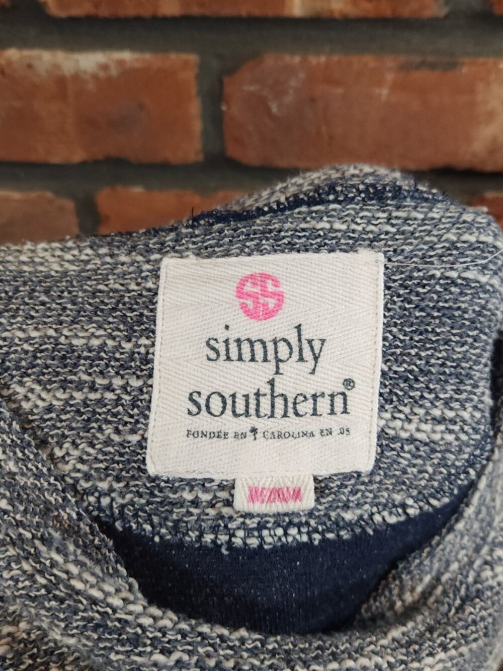 Simply Southern Red Logo Terry Pullover Soft Crew Textured Sweatshirt Adult M - Picture 7 of 7
